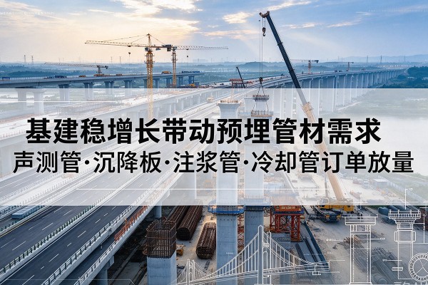 黄南基建稳增长带动预埋监测管材需求,声测管、沉降板、注浆管订单持续放量